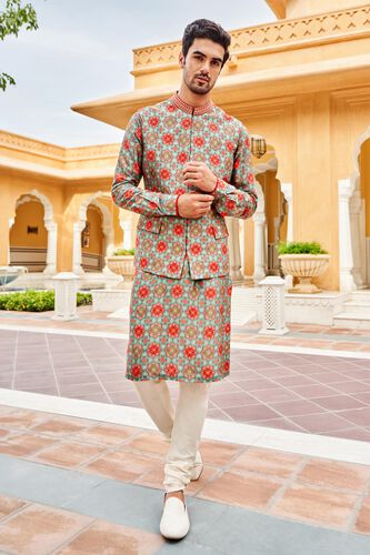 Aruj Nehru Jacket - IceBlue, Ice Blue, image 1